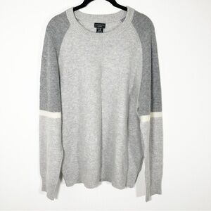 NWT $269 Club Monaco Heather Gray Boiled Cashmere Sweater Crew Neck Size XL